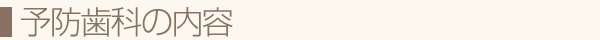 予防歯科の内容